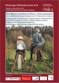 Plakatankündigung: Don Quijote und Sancho Pansa